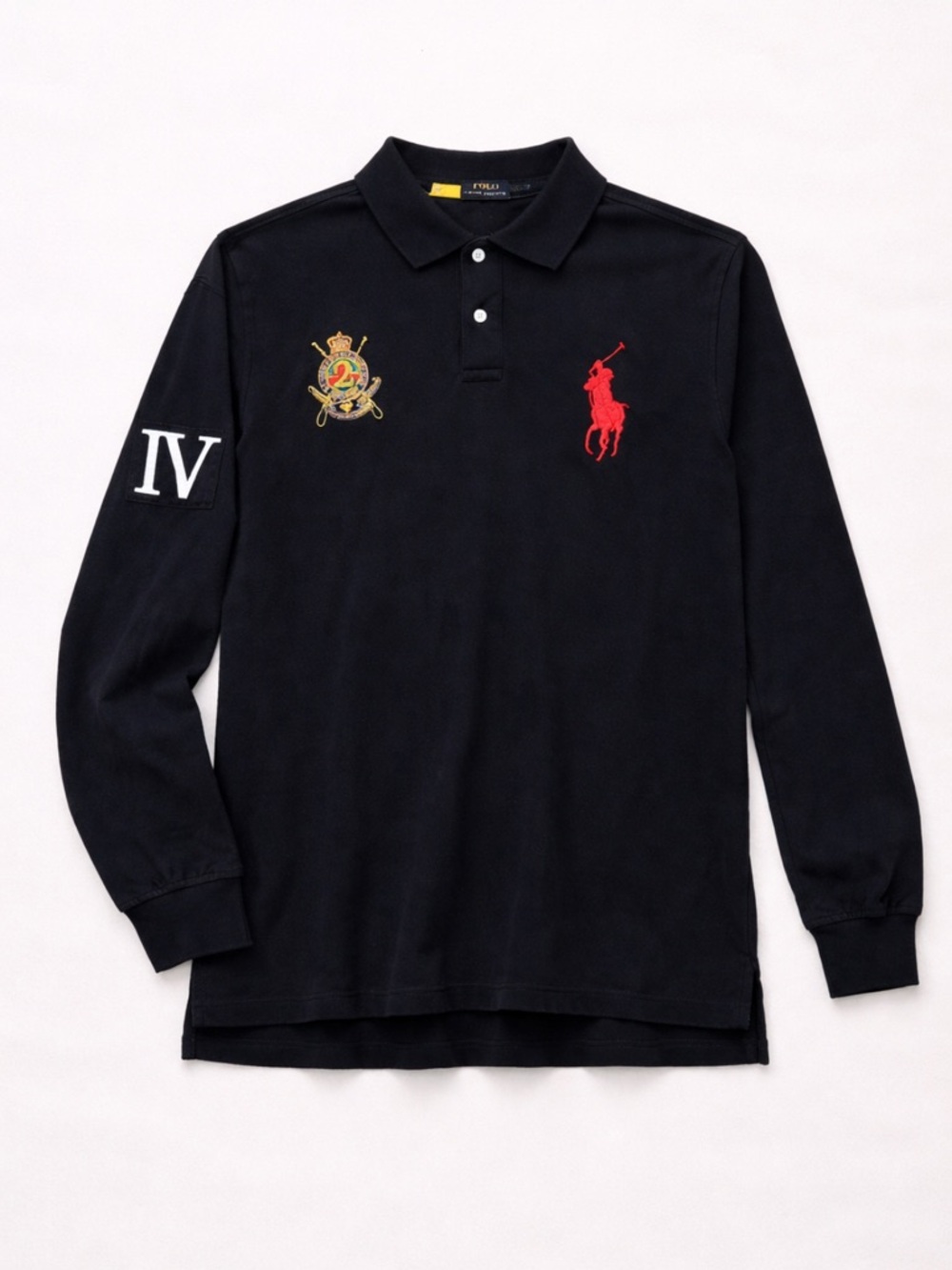 Polo Ralph Lauren Rugby Shirt Men 4XLT Black Long Sleeve Crest Big Pony IV Patch